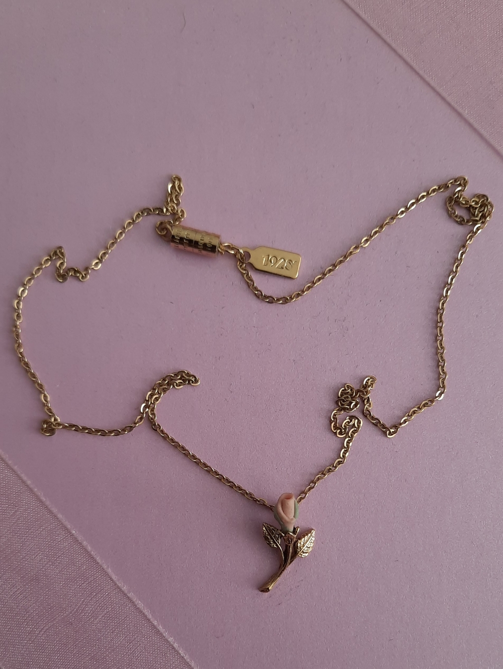 Porcelain Rose Pendant Necklace